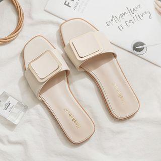 Buckle Flat Slide Sandals