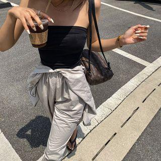 Basic Shirred Textured Tube Top