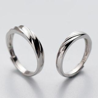 925 Sterling Silver Couple Matching Ribbed Ring