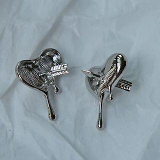Sterling Silver Heart Stud Earring 1 Pair - Sterling Silver Heart Stud Earring - Silver - One Size