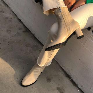 Zip-up Kitten-heel Ankle Boots