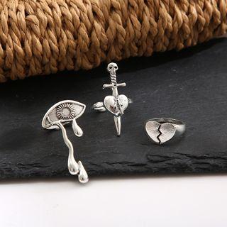 Set Of 3: Ring 55745 - Silver - One Size