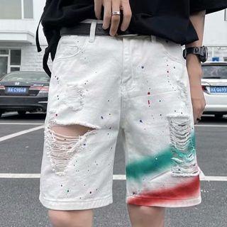 Paint Splatter Ripped Jeans