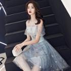 Cold Shoulder Short-sleeve A-line Cocktail Dress