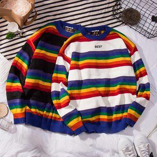 Stripe Lettering Sweater