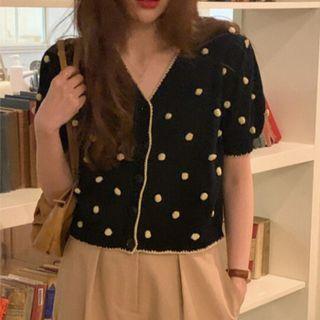 Dotted Cardigan Dots - Black - One Size