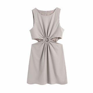 Sleeveless Cutout O-ring Mini Dress