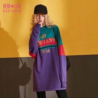 Embroidery Sweater Dress