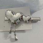 Heart Hair Clip 1pc - Silver - One Size