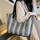 Set: Snake Print Tote Bag + Pouch
