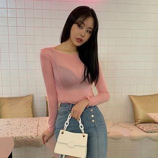 Seam-trim Sheer Top
