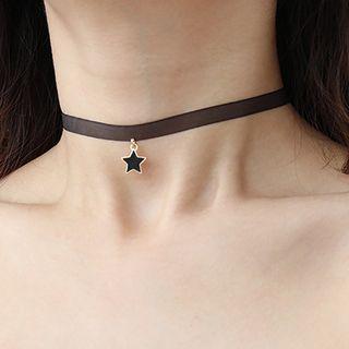 Planet Pendant Mesh Choker
