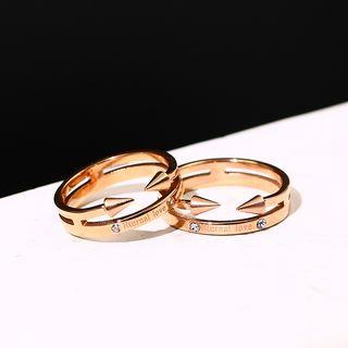 Lettering 18k Gold Plated Ring
