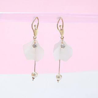 Rhinestone Petal Ballet Dancer Dangle Earring As Shown In Figure - One Size