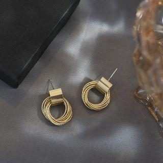Layered Hoop Dangle Earring 1 Pair - Gold - One Size