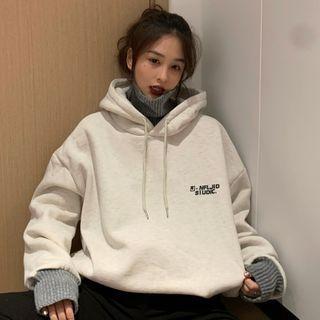 Drawstring Hem Lettering Hoodie