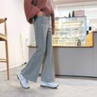 Wool Blend Boot-cut Dress Pants