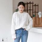 Plus Size Cashmere Blend Cable-knit Sweater