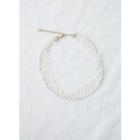 Beads-frame Lace Choker White - One Size