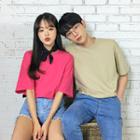 Couple Round-neck Cotton T-shirt (20 Colors)