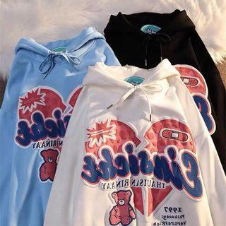 Bear Heart Print Hoodie