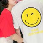 Couple Matching Smile Face Short-sleeve T-shirt