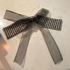 Houndstooth Lace Ribbon Hair Clip 1 Pc - Black & Off-white - One Size