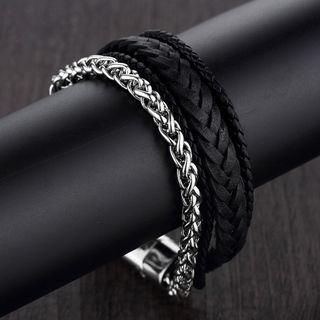 Woven Cord Steel Bracelet