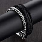Woven Cord Steel Bracelet
