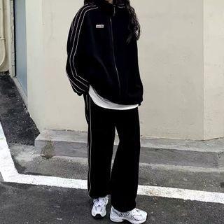 Striped Panel Sweatpants / Jacket / Set