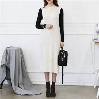 Round-neck Sleeveless Long Knit Dress