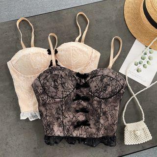 Lace Bow Cropped Camisole Top