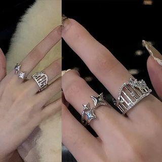 Cz Star Ring / Layered Ring / Set