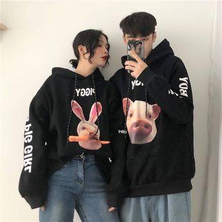 Couple Matching Pig Print Hoodie