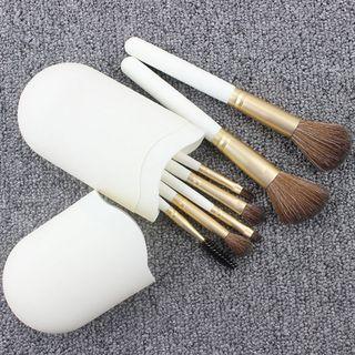 Set Of 7 : Makeup Brush Set Of 7 - White Case & Handle - White - One Size