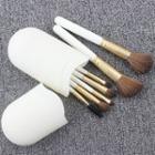 Set Of 7 : Makeup Brush Set Of 7 - White Case & Handle - White - One Size