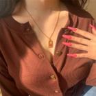 Heart-padlock Pendant Necklace Gold - One Size