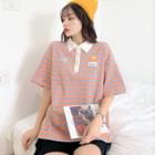 Loose-fit Striped Short-sleeve Polo Shirt