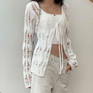 Long Sleeve Crochet Knit Light Cardigan