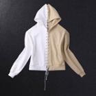 Lace Up Two-tone Hoodie