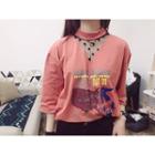 Print Short-sleeve Mesh Inset T-shirt
