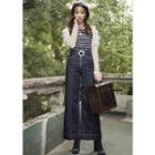 Mid-rise Stitched Wide-leg Jeans