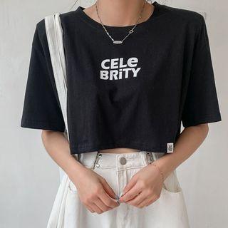 Celebrity Patched Cropped T-shirt