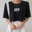 Celebrity Patched Cropped T-shirt