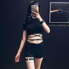 Strappy Cropped Short Sleeve T-shirt