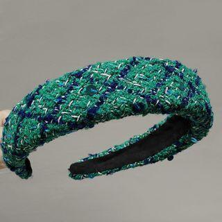 Plaid Headband 1pc - Green - One Size