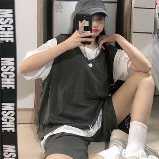 Tank Top / Short-sleeve T-shirt / Wide Leg Shorts
