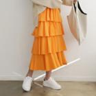 Colored Midi Tiered Skirt