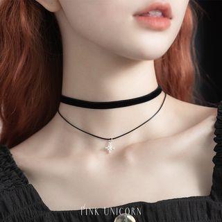 Pendant Layered Choker 1 Pair - As Shown In Figure - One Size