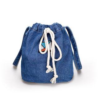 Denim Drawstring Shoulder Bag